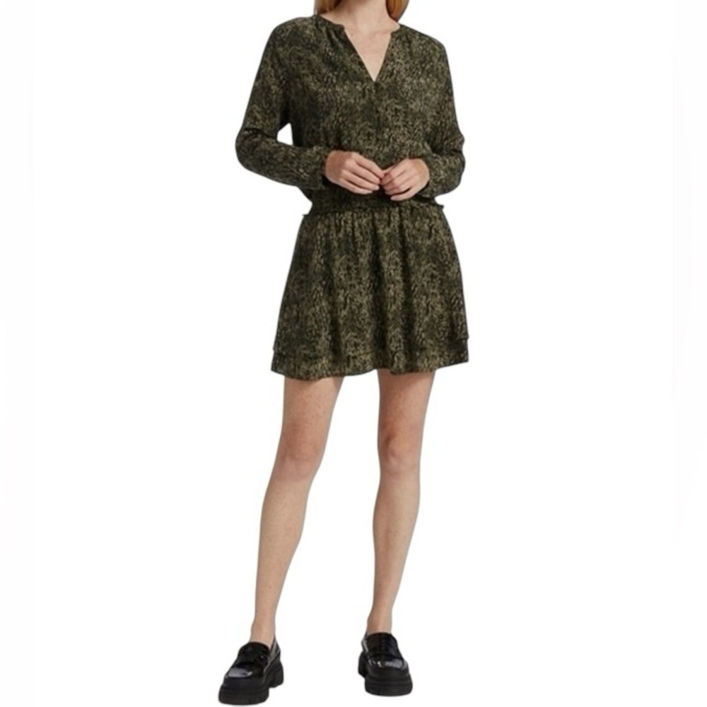 Rails Jasmine Olive Static Printed V Neck Smocked… - image 4